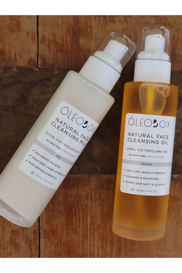 Doğal Yüz Temizleme Yağı ve Sütü Seti – Cildi Güneş Kremi, Makyaj & Günlük Kirden Arındırır  - 100ML - 4