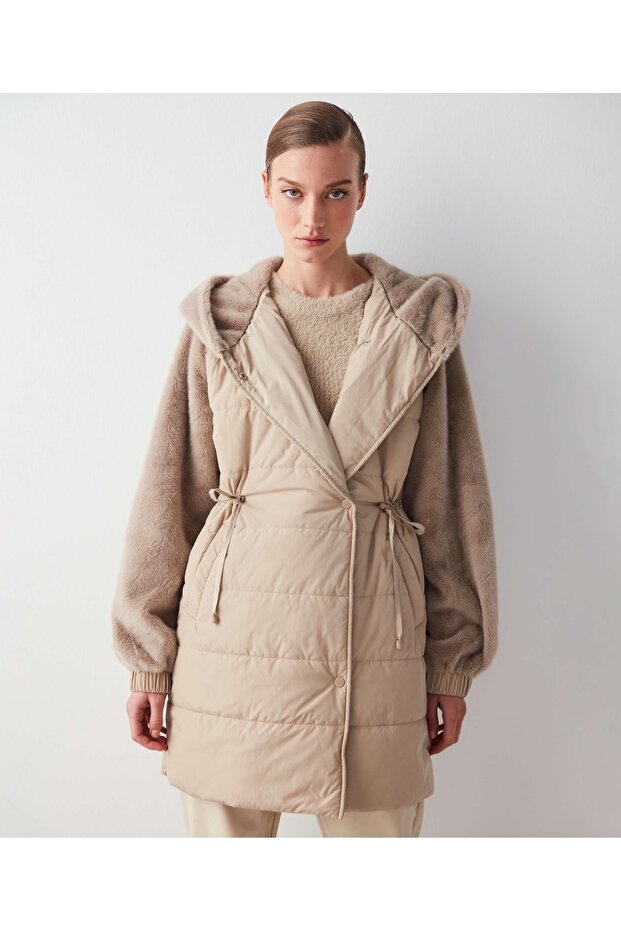 Pelüş Mix Şişme Mont - 5