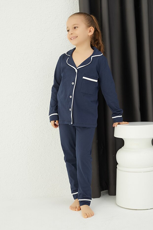 طقم بيجامة قطنية بأزرار - 3