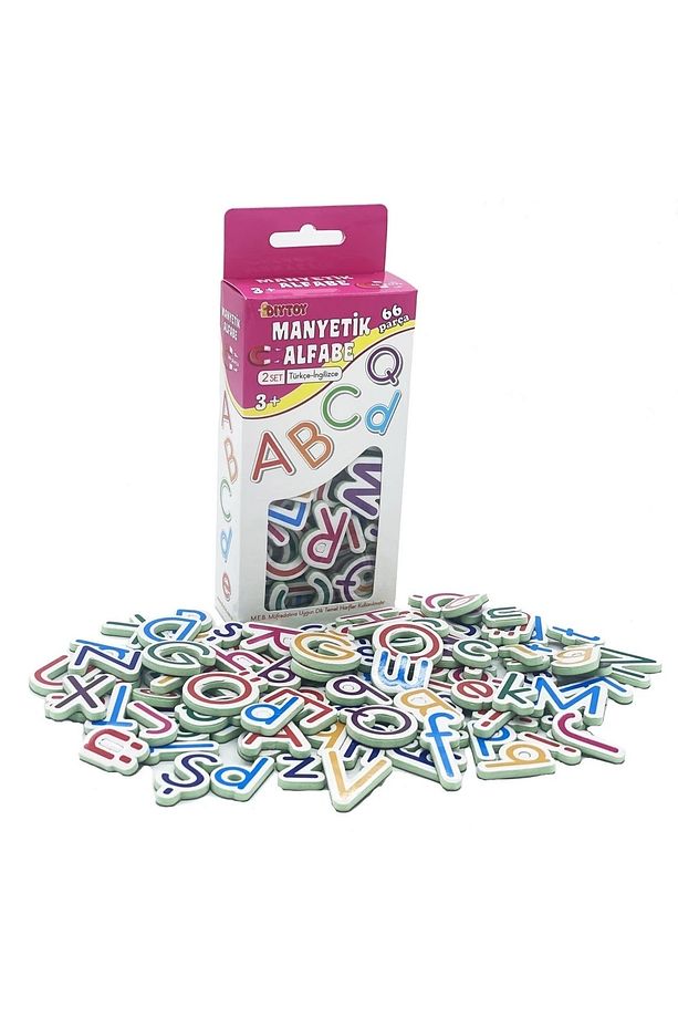 Manyetik Alfabe Eğitici Set Mıknatıslı Aktivite Kartları Türkçe Ingilizce 2 Set 3+ Yaş 66 Parça - 2