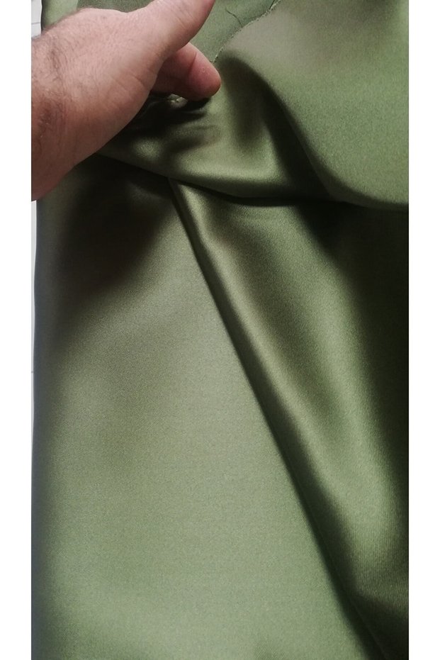 Evening Dress Acetate Satin Fabric Khaki