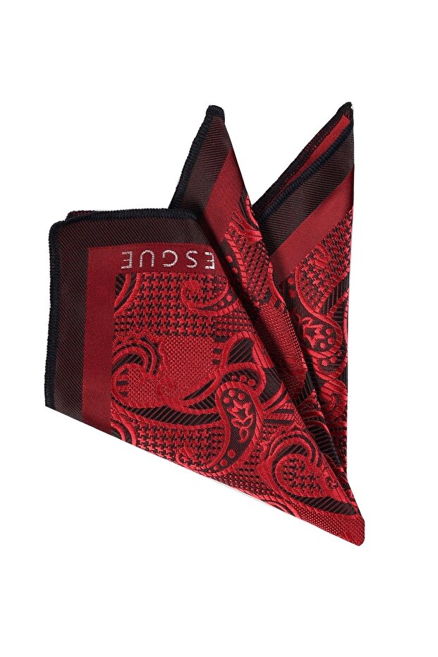 Burgundy Patterned Handkerchief - 1