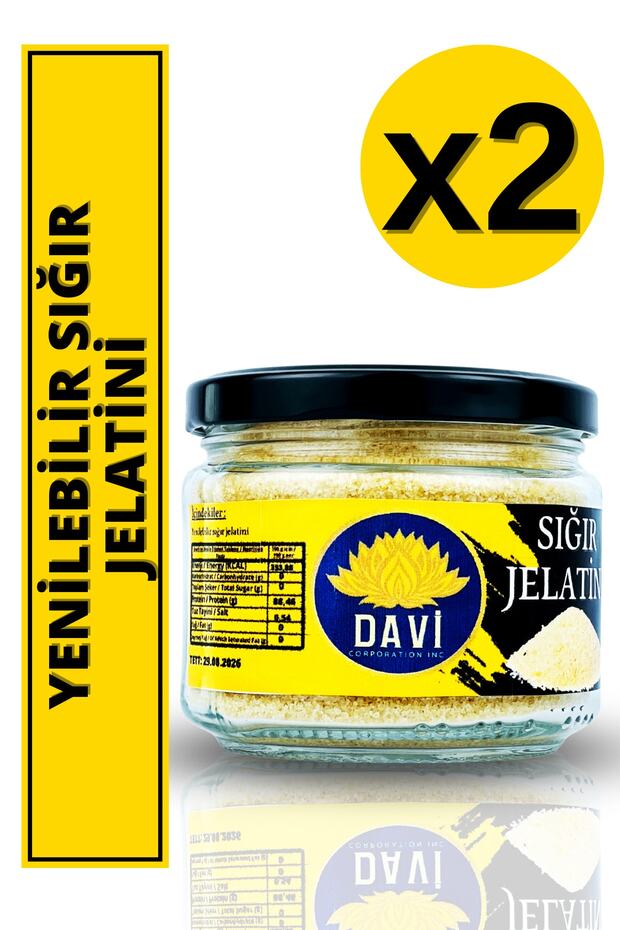 Sığır Jelatini 200 gr(%100 Saf, Toz Jelatin) X 2 Adet - 1