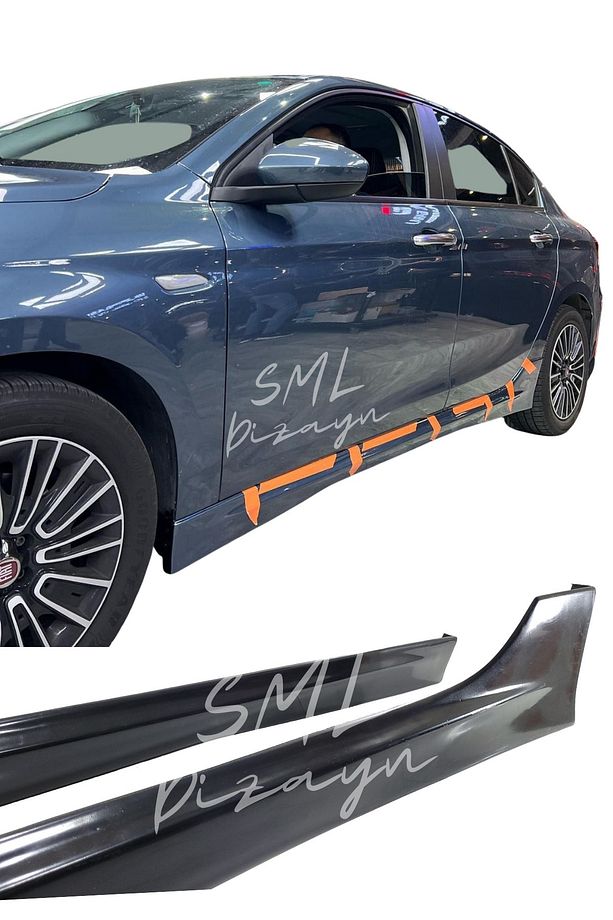 Fiat Egea Hatchback-sedan Yan Marşpiyel (PLASTİK) Boyasız Egea Yan-marşbiyel-bodykit-ek - 6