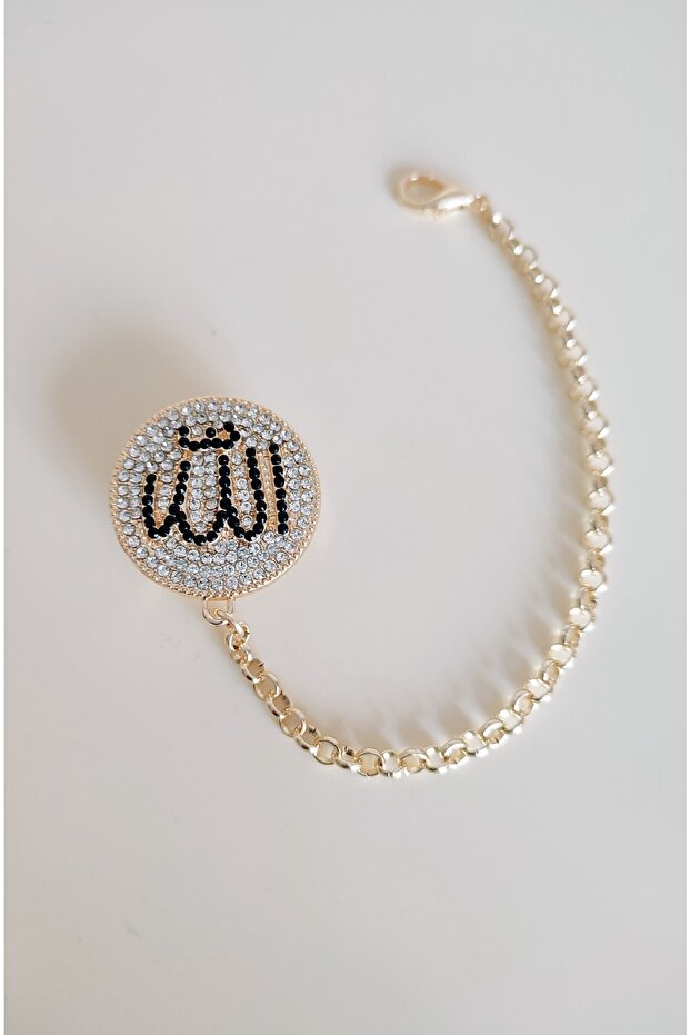 سلسلة لهاية سيليكون بنمط كلمة الله مرصعة بأحجار الزركون