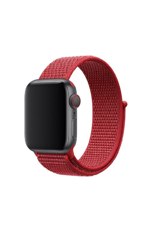 Apple Watch 38-40-41 Mm 3 4 5 6 7 8 Se 9 Uyumlu Hasır Kordon Spor Loop Cırtlı Band - 1
