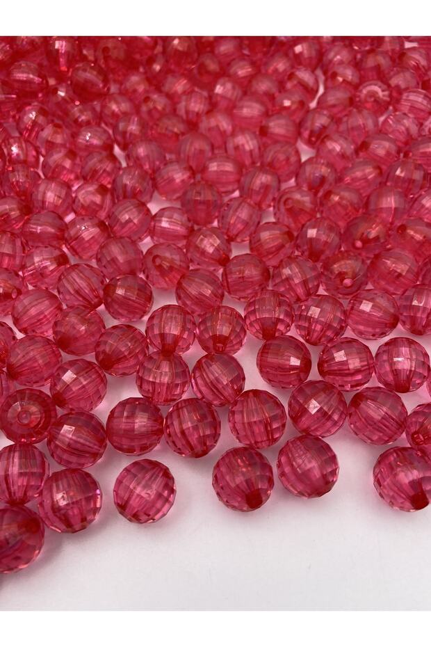 14mm Fuchsia / Dark Pink Color World Model Acrylic Beads, Jewelry, Bag Making Beads (100Gr,~72Pieces)