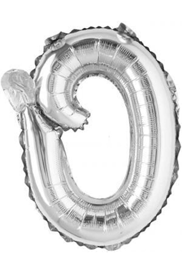 O Letter Silver Handwritten Foil Balloon 18 Inc 45 cm