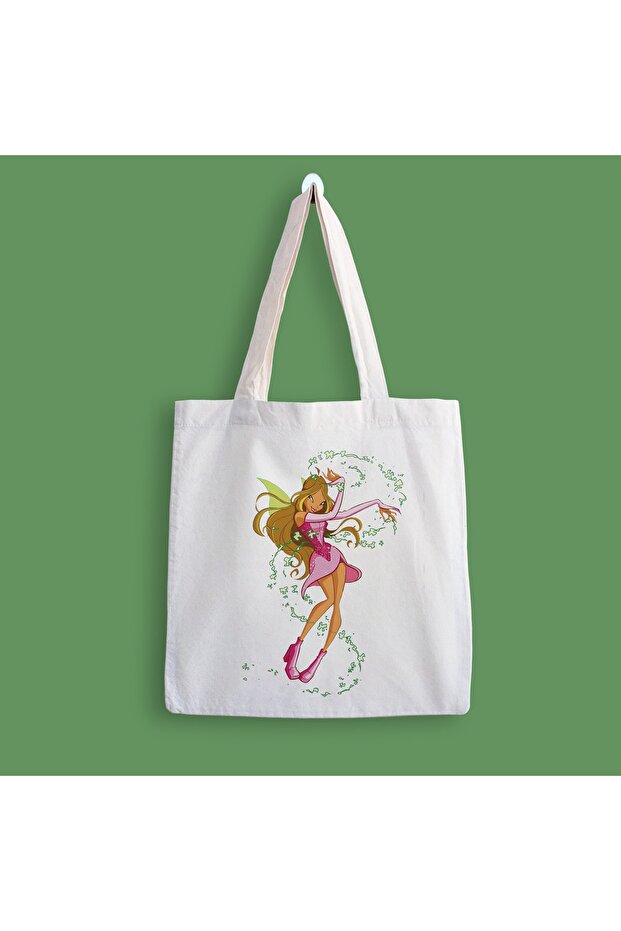 Winx Flora Baskılı Bez Çanta - 1