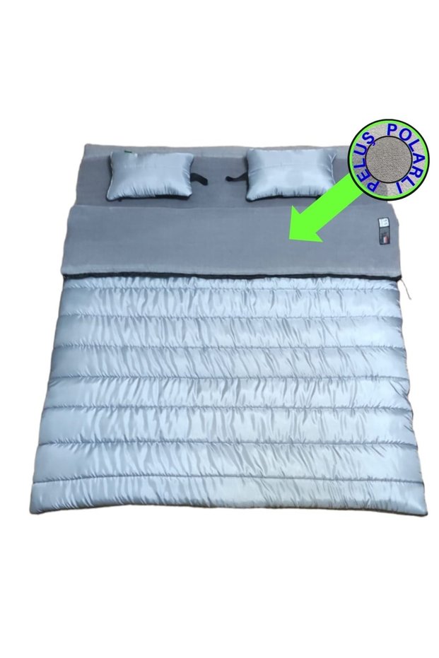 Neo -23 350 g Fiber + 200 Gr Plush Fleece Padded Double Sleeping Bag Gray