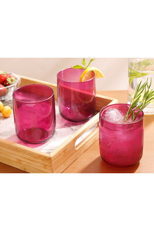 Avin Cam 3'lü Meşrubat Bardağı 270 Ml Mürdüm - 1