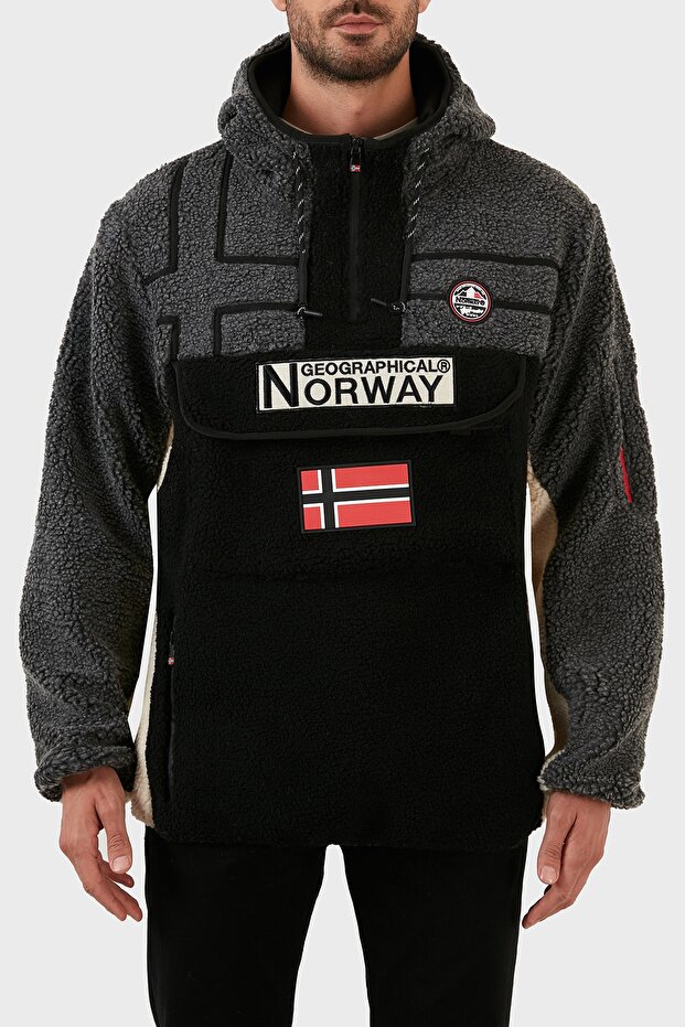 Soft Textured Cold Resistant Hooded Fleece Men's Polar Rıakolo