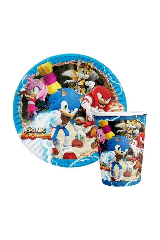Sonic Temalı Karton Tabak Bardak Seti 8kişilik - 1