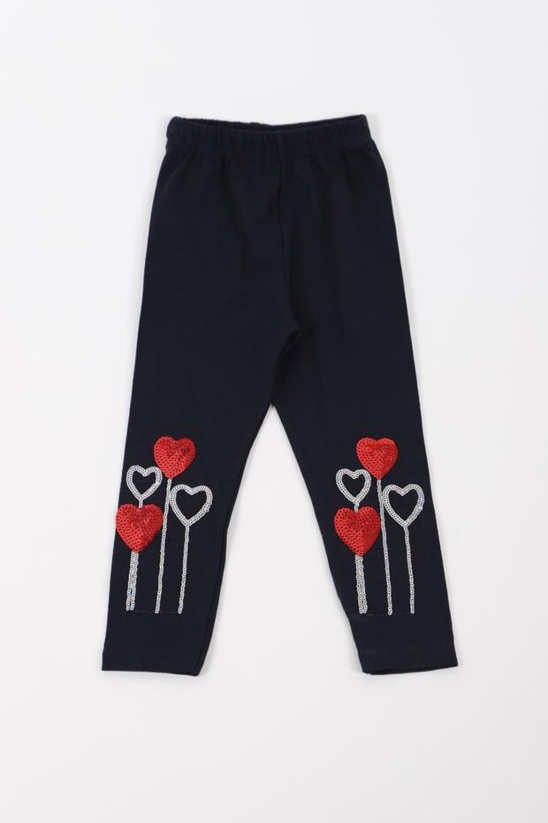 Kız Çocuk Siyah Pullu Tayt - 1