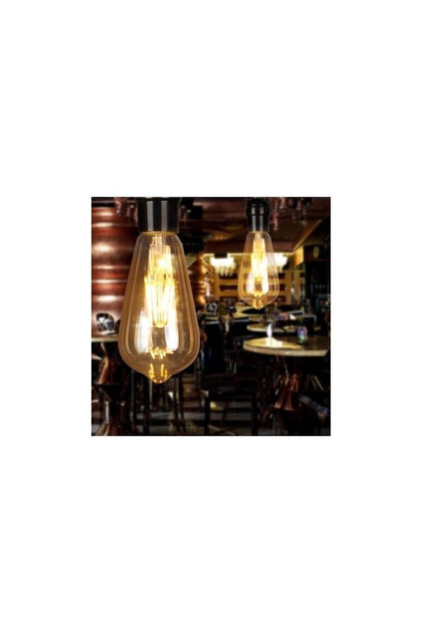 Lambam Rustik Armut Model 4 Watt St64 Led Ampul St64 5 Adet Erd-31 - 3