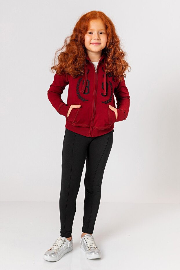 Girl's Zippered Hooded Sweatshirt