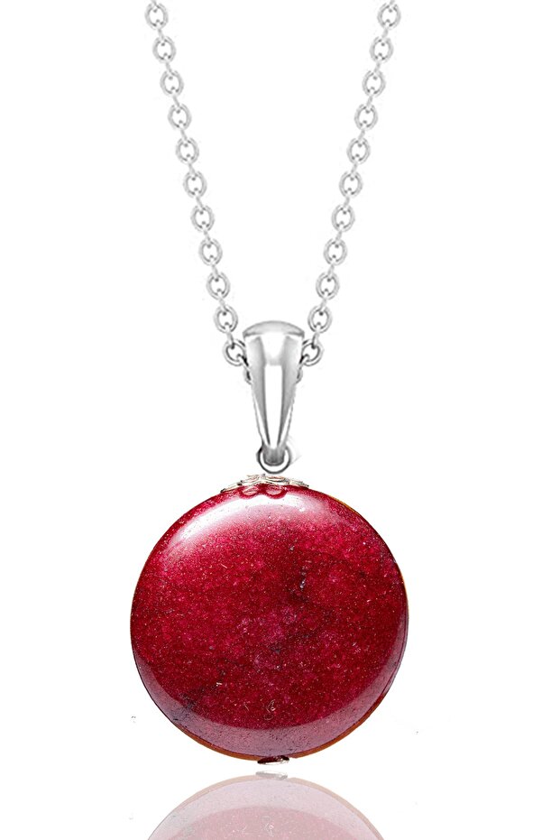 Certified Real Flag Red Agate Stone Necklace - Brazil