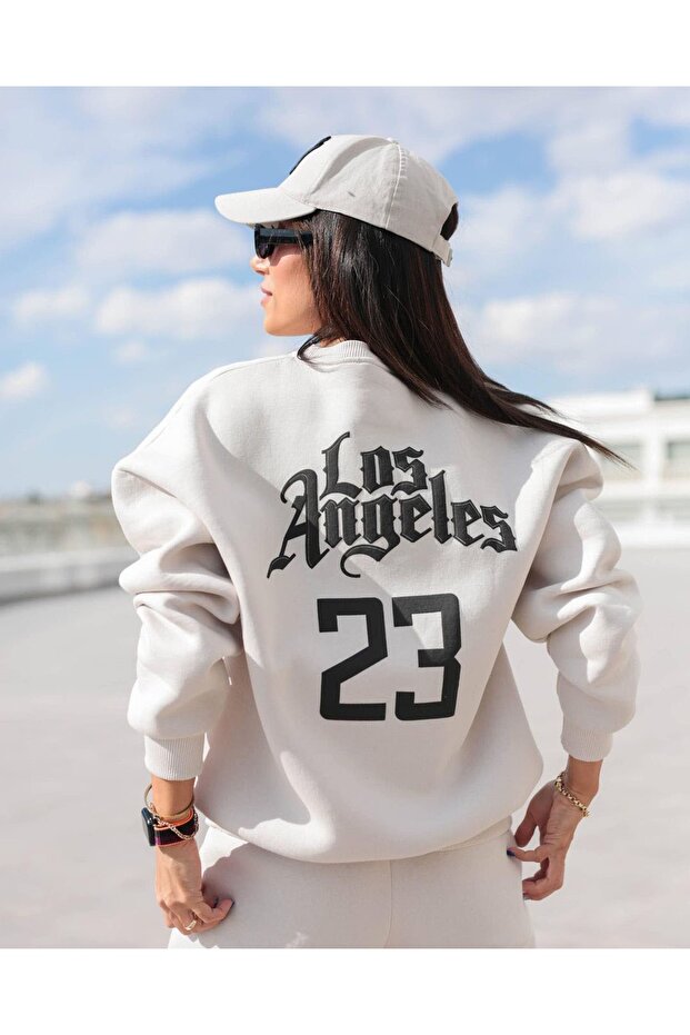 طقم بدلة رياضية كبيرة الحجم مطبوعة بتصميم Los Angels 23. 'size b'