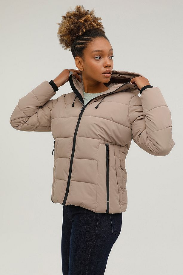 W-sn31 Apreskı Coat 2pr Camel Kadın Kısa Kaban - 6