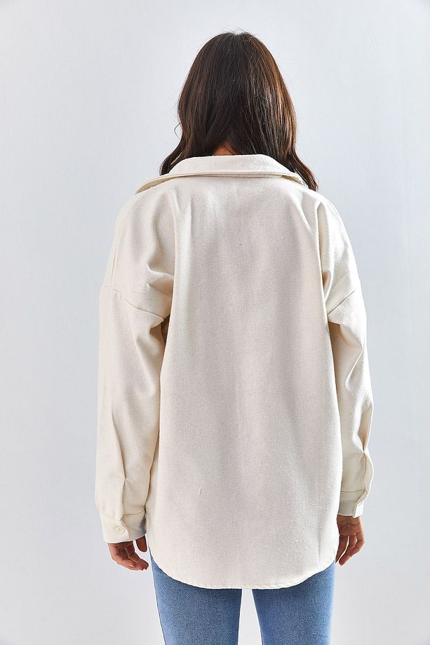 Kadın Nakış Işlemeli Oversize Gömlek 2061 - 4