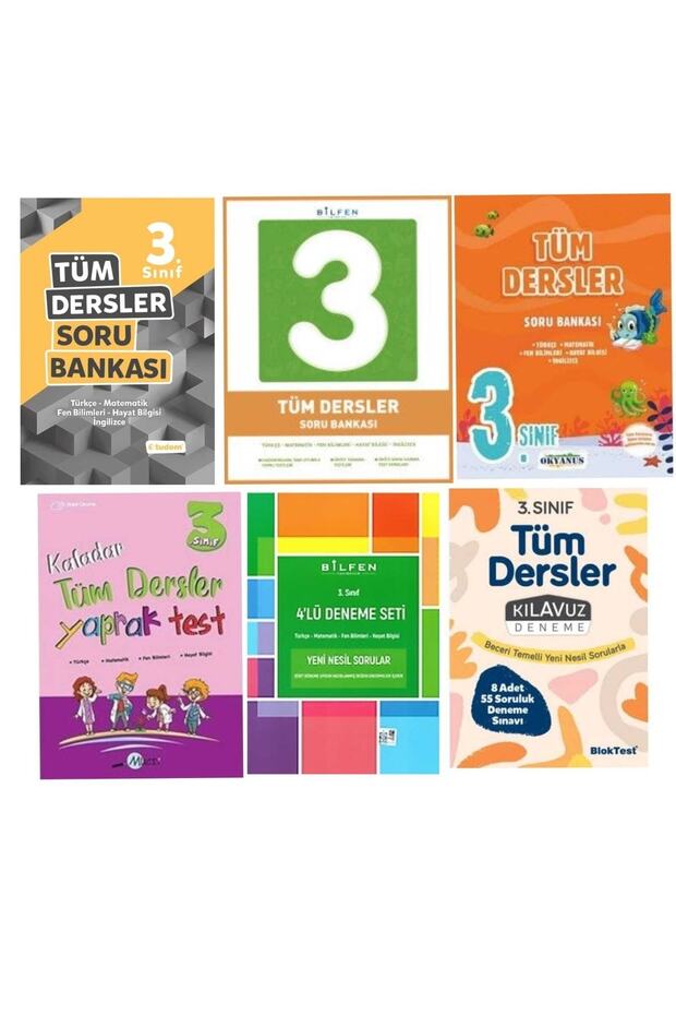 3. Sınıf Tüm Dersler Soru Bankası Deneme Seti Yaprak Test - 1