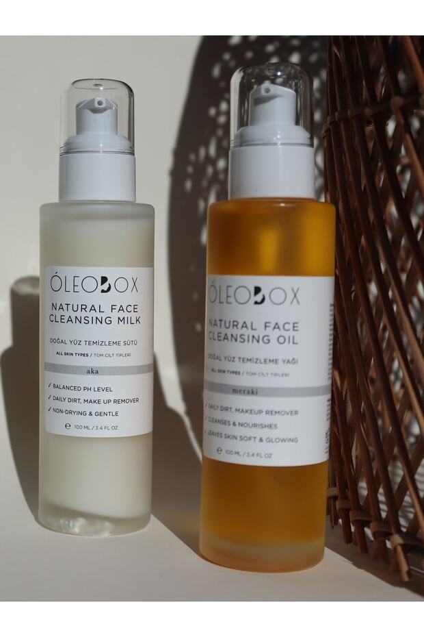 Doğal Yüz Temizleme Yağı ve Sütü Seti – Cildi Güneş Kremi, Makyaj & Günlük Kirden Arındırır  - 100ML - 3