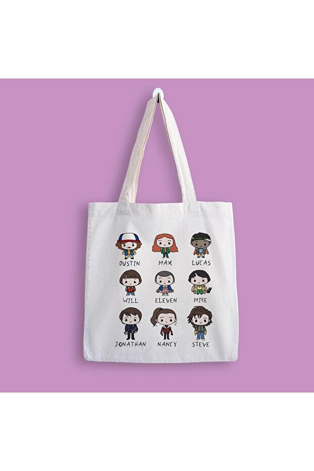 Stranger Things 7 Baskılı Bez Çanta - 1