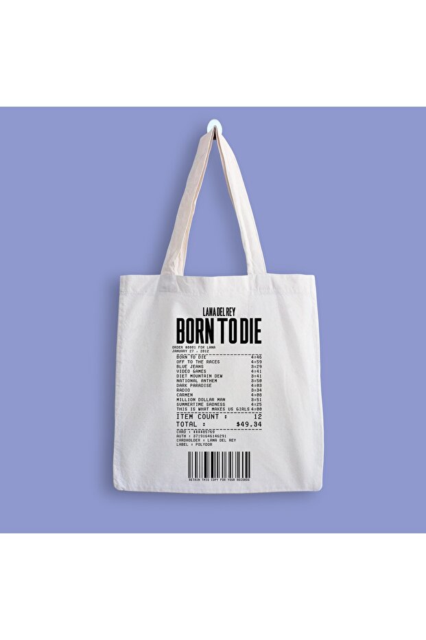 Lana Del Rey Born To Die Album Receipt Printed Cloth Bag