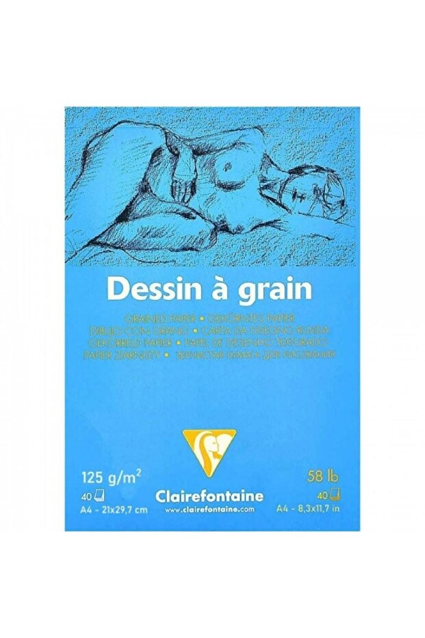 Dessin A Grain 125gr Natural White Textured Drawing Block 40 Sheets A4 (21x29.7cm)