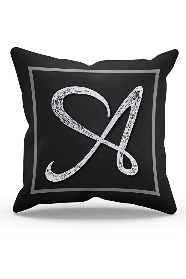 Suede Throw Pillow Cover with Double Sided Printed Letter A Pattern