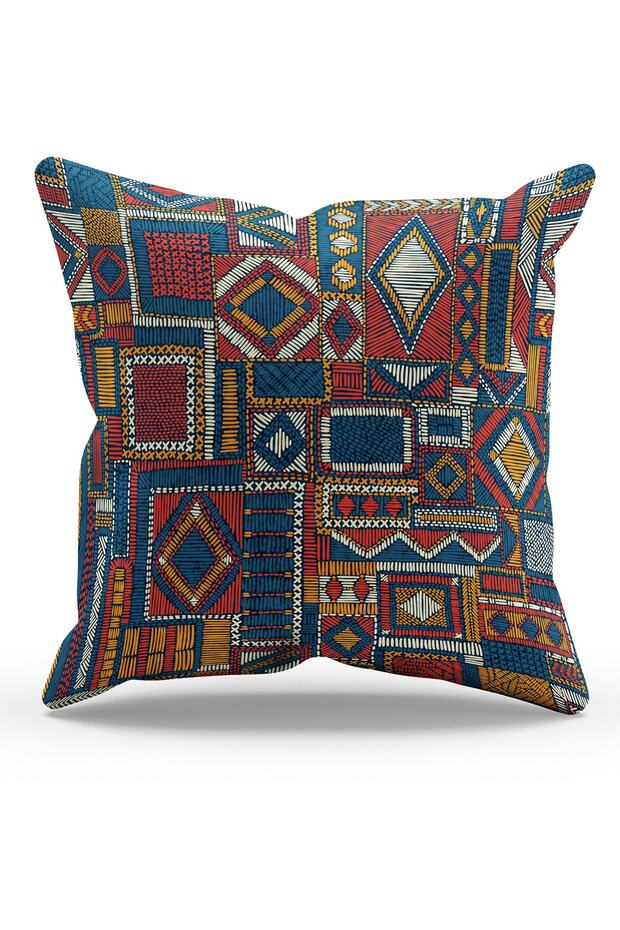 Double Sided Printed Anatolia-6 Patterned Suede Throw Pillow Case