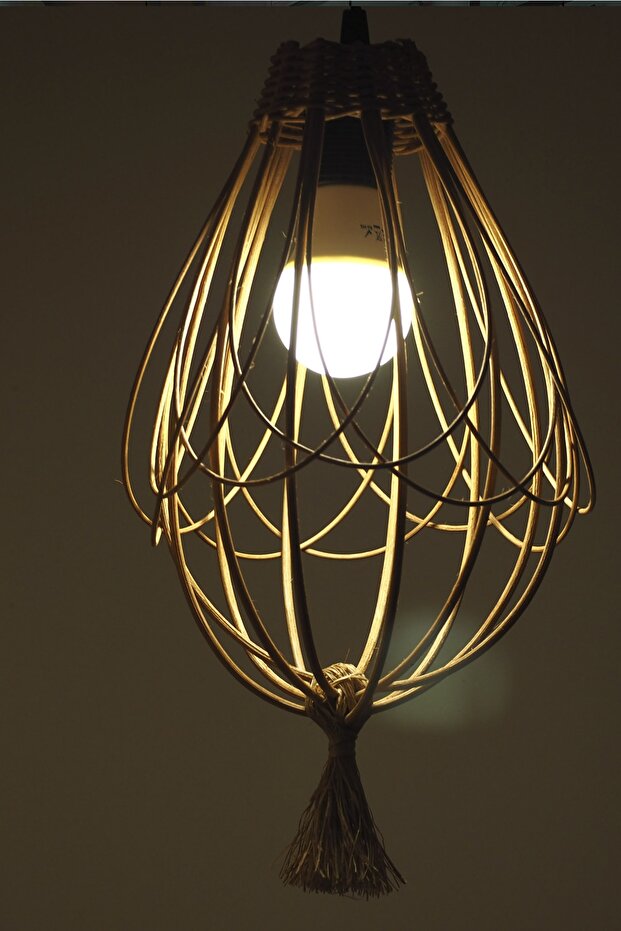 Bambu Avize Hasır Sarkıt: Daisy 20x35cm - 4