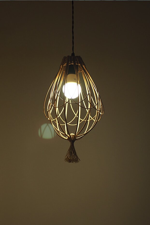 Bambu Avize Hasır Sarkıt: Daisy 20x35cm - 5