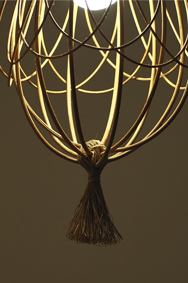 Bambu Avize Hasır Sarkıt: Daisy 20x35cm - 6