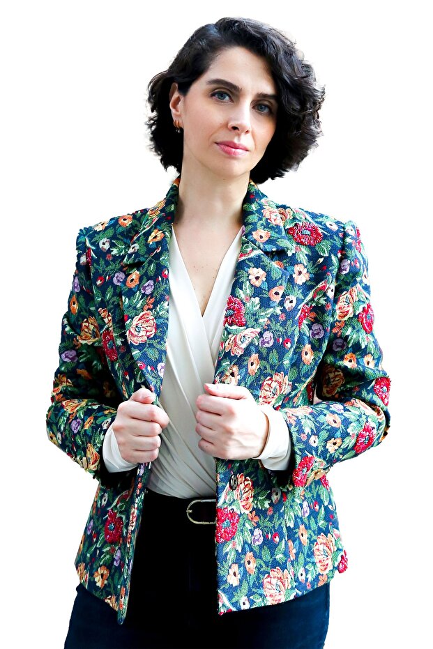 Calantha Flower Patterned Jacket - 3