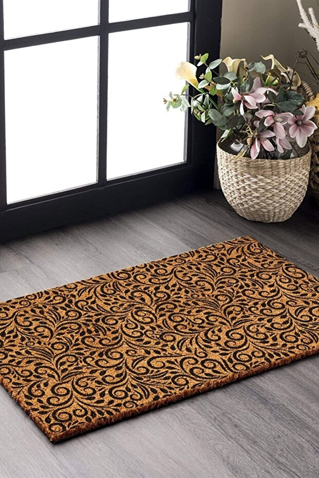 Paspas Sarmaşık Desenli Kapı Önü Paspası 40 x 60 Cm - 1