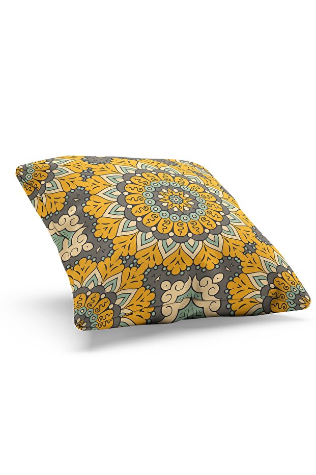 Double Sided Printed India Pattern-5 Patterned Suede Throw Pillow Cover - 2