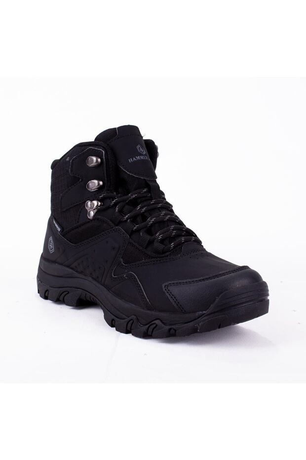 Erkek Vader Siyah Waterproof Kısa Bot Su Geçirmez Bağcıklı Bot Rahat Kalıp 101 23174-M - 1