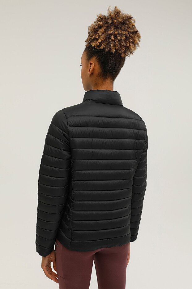 W-sn28 Basıc Padded Coat Sıyah Kadın Mont - 2