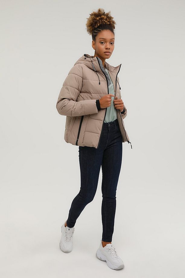 W-sn31 Apreskı Coat 2pr Camel Kadın Kısa Kaban - 3