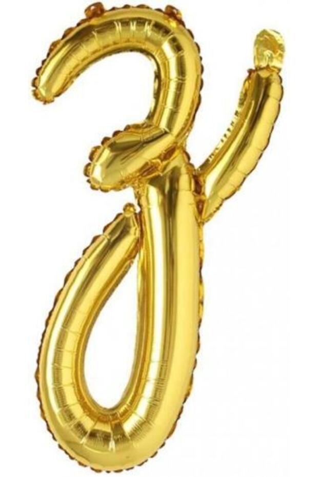 Z Letter Gold Handwritten Foil Balloon 18 Inc 45 cm