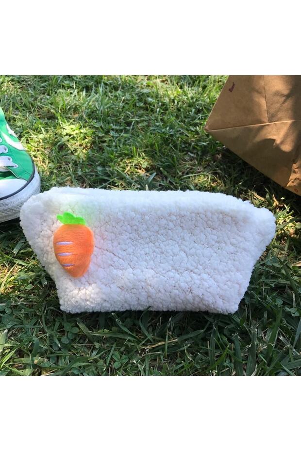 Cute Plush Washable Zippered Gingham Lined Cloth Pen Holder Pencil Case Wallet Makeup Bag