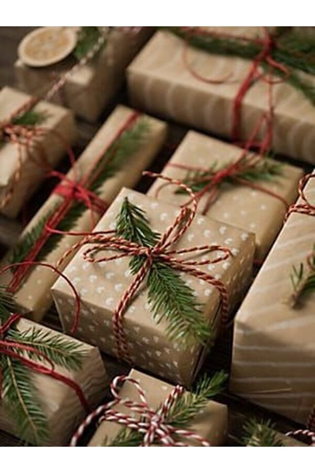 Red White Christmas Wrapping Twine Gift Wrapping Twine 5 Meters