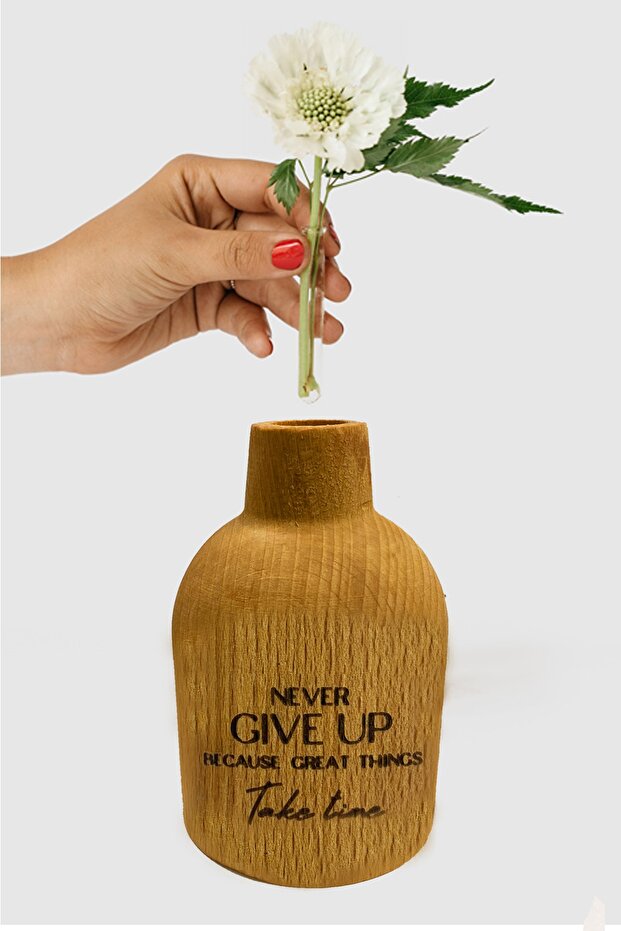 Ahşap Mini Vazo - 1