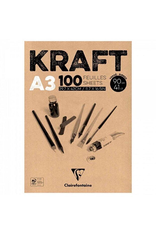 Kraft 90gr Multi-Purpose Picture Block 100 Sheets A3 (29.7x42cm)
