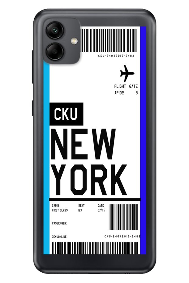 Newyork Air Ticket with Samsung Galaxy A04 Case Silicone Moderna Pattern