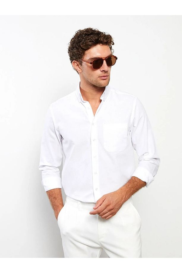 Regular Fit Uzun Kollu Oxford Erkek Gömlek - 1