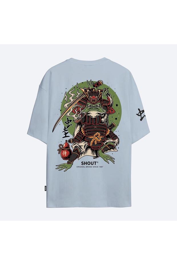 تي شيرت للجنسين بطبعة محدودة من Samurai Frog مقاس كبير
