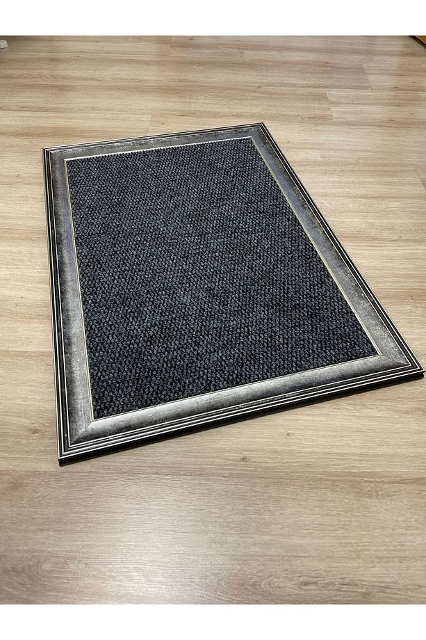 Antrasit Çerçeveli Mdf Dekoratif Kapı Önü Paspas - 3