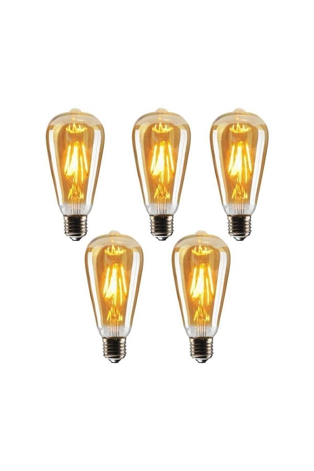 Lambam Rustik Armut Model 4 Watt St64 Led Ampul St64 5 Adet Erd-31 - 1